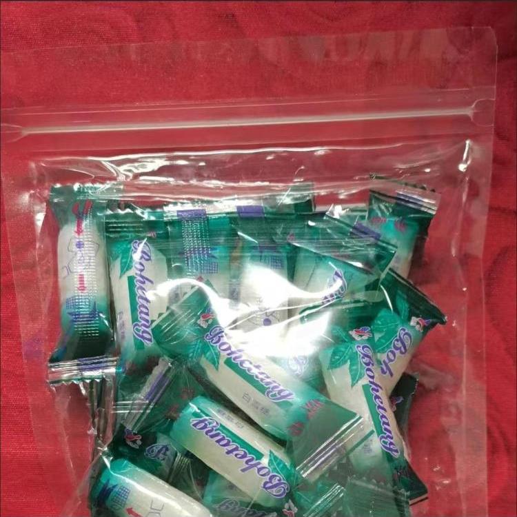 速发现货@欣丹朵雪花薄荷糖冰镇硬糖老式童年零食怀旧薄荷糖棒