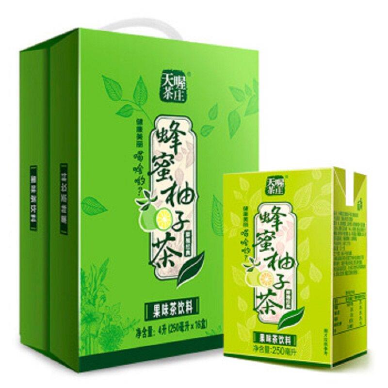 速发现货天喔茶庄蜂蜜柚子茶250ml*16盒 果汁饮料礼盒夏季整箱饮