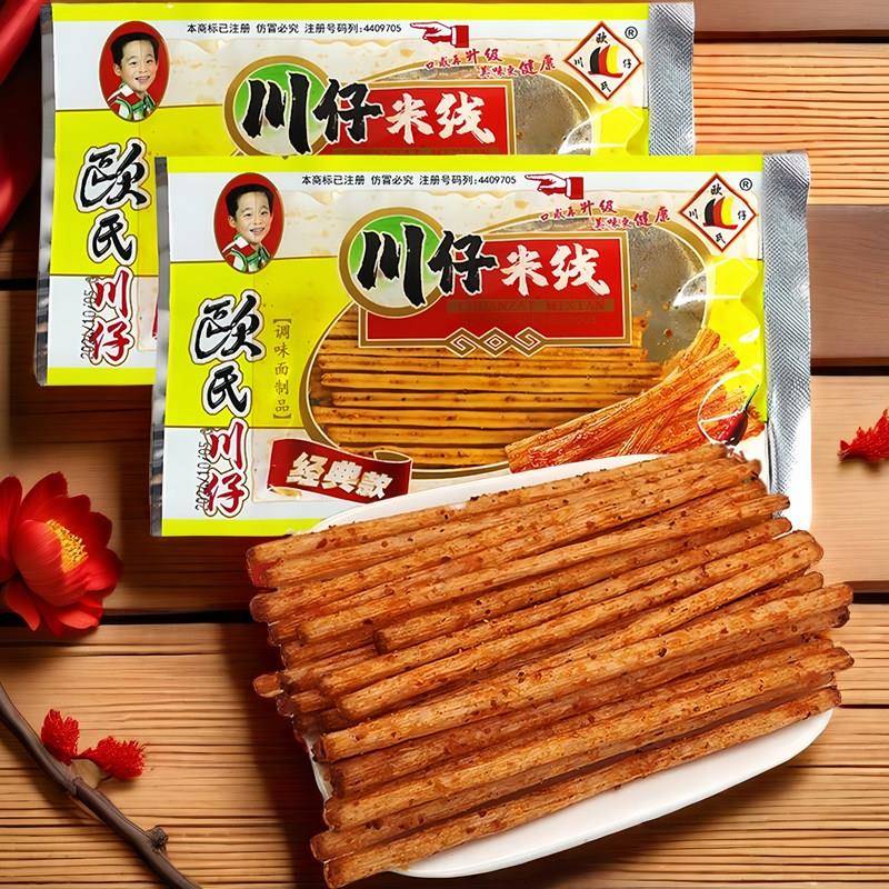 速发现货欧氏川仔海鲜味麻辣零食休闲 素肉食品708090儿时辣条童