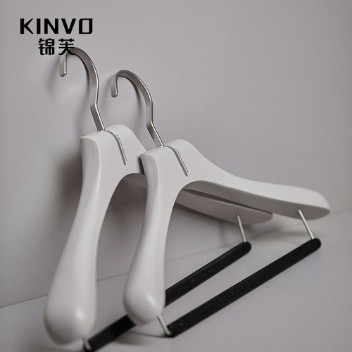 锦芙高端实木衣架灰色高档衣柜衣帽间专用衣撑子轻奢高级木质衣挂