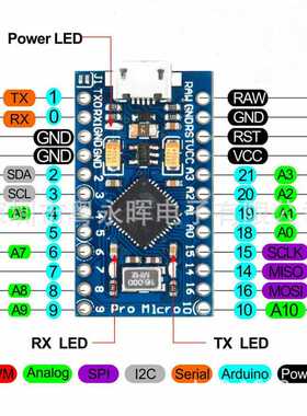Pro Micro 5V/16M采用Atmega32U4 自身usb更新程序