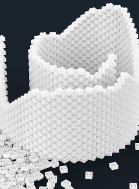 小颗粒积木1500pcs 兼容多品牌积木 白色灰色 小颗粒积木补充包