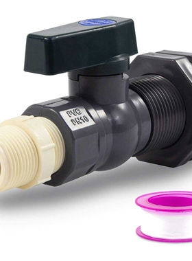 3/4英寸雨桶分流器水桶PVC绿色柄内外牙球阀带内接水龙头水箱花园