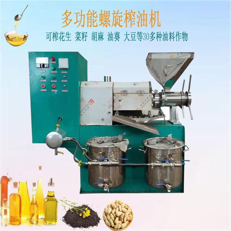 多功能螺旋榨油机新款全自动冷热两用螺旋榨油机花生大豆榨油机