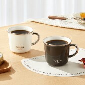costa咖世家时尚 马克杯白色咖色