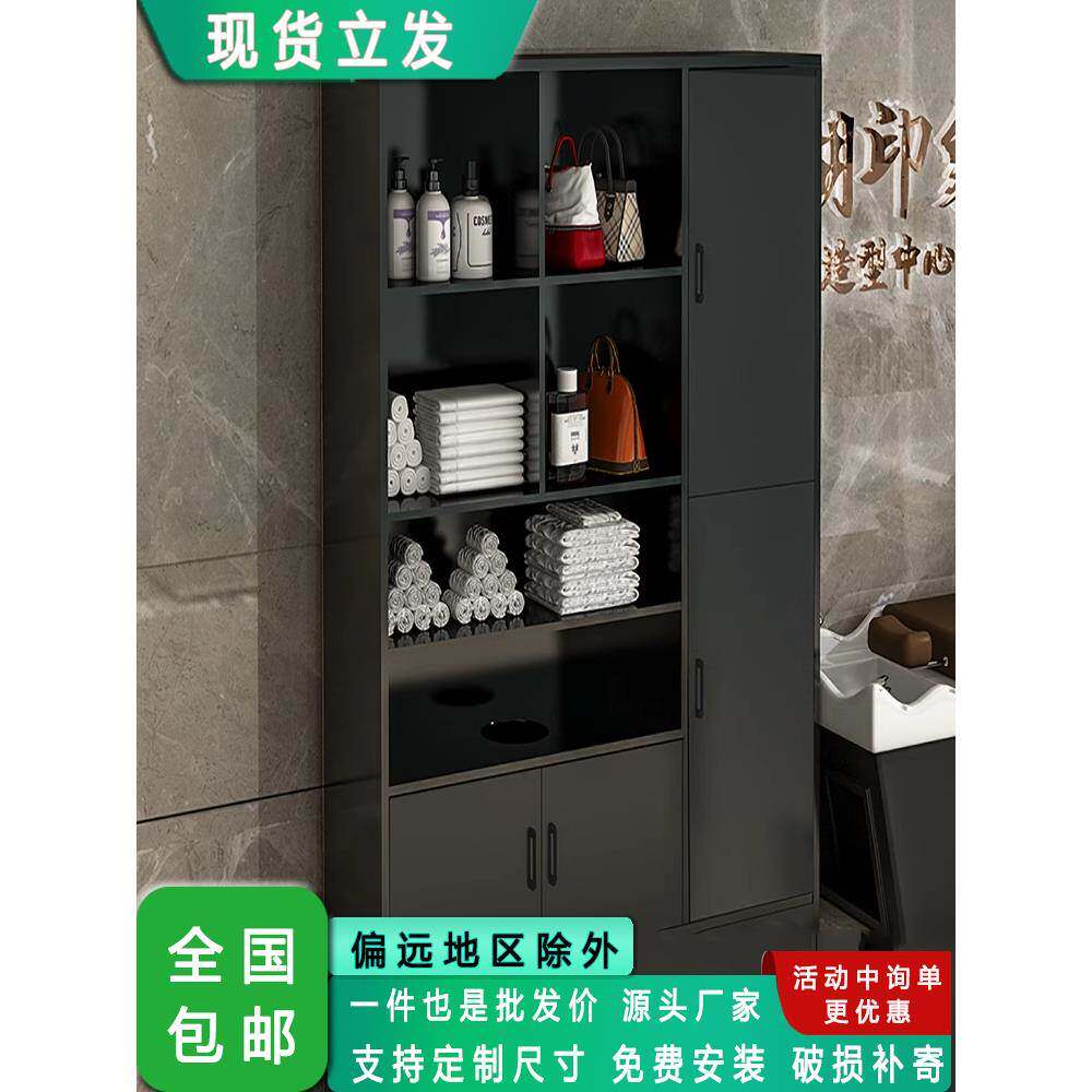 木质更衣柜理发店毛巾柜美容院瑜伽馆储物柜理发店产品柜发廊展柜