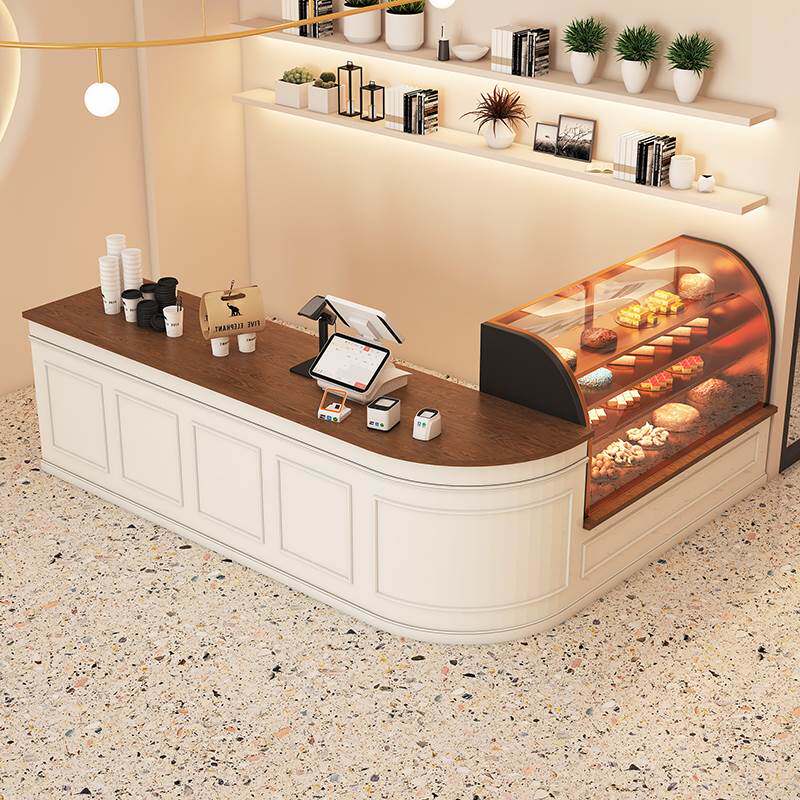 甜品店奶茶店吧台烘培店柜台蛋糕面包结账收银台咖啡厅取餐台定制