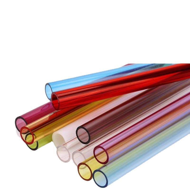 彩色亚克力管透明有机玻璃管管圆柱形磨砂发光空心条纹气泡管条