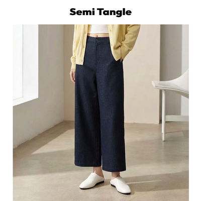 Semi Tangle棉水洗九分休闲裤