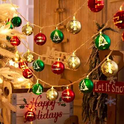 彩灯圣诞节装饰灯串灯饰圣诞树灯led氛围彩灯带挂饰挂件