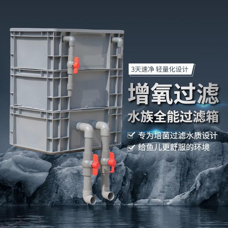 鱼缸过滤箱周转箱鱼缸过滤器循环系统三层过滤盒鱼缸过滤设备乌龟图片