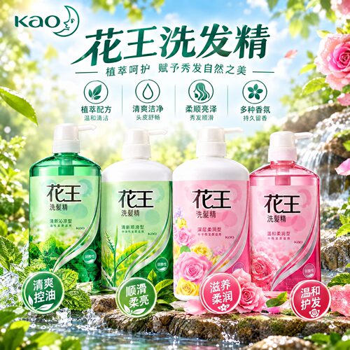 台湾花王洗发水洗发精男女无硅油保湿薄荷清凉去油洗发露控油包邮