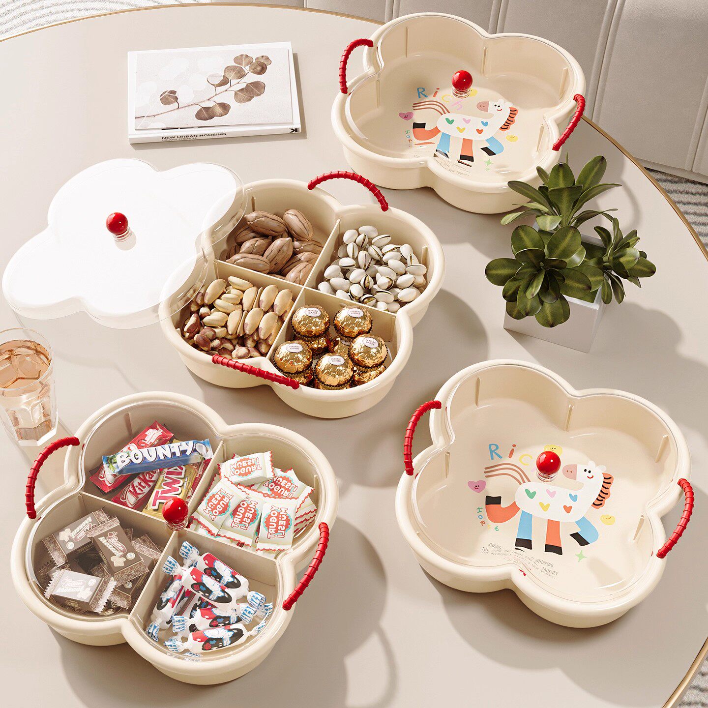 水果盘客厅茶几家用2025新款创意干果盘零食摆放盘瓜子坚果糖果盘