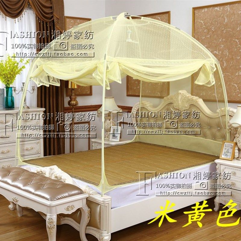 优选新款1.6米宽床蚊帐160加高1.8加厚防蚊0.9米三门蒙古包1.2 1.