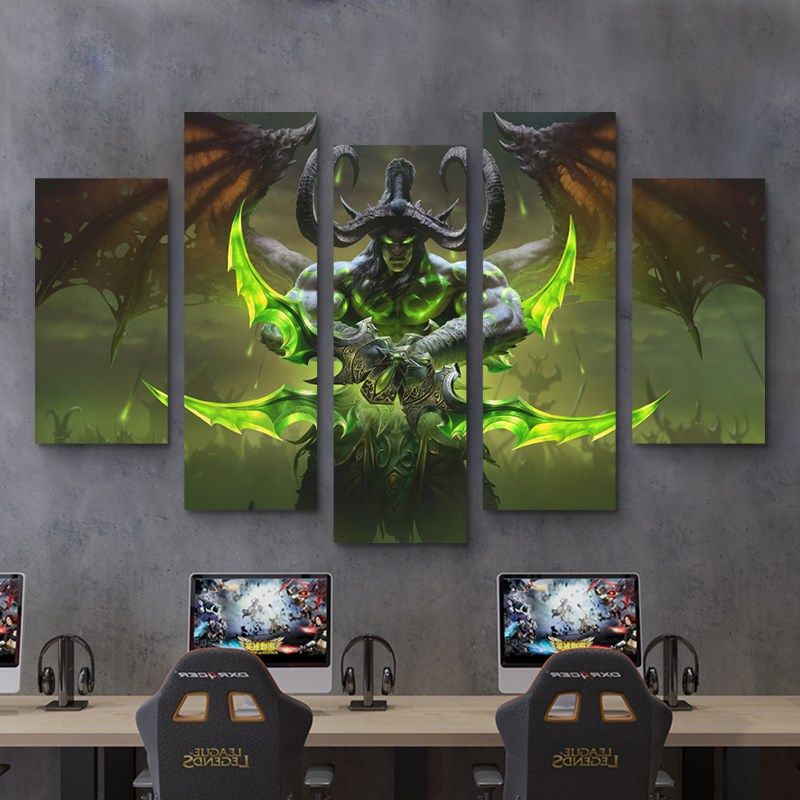 优选魔兽世界挂画卧室电竞酒店房间装饰画网咖网咖游戏海报背景墙