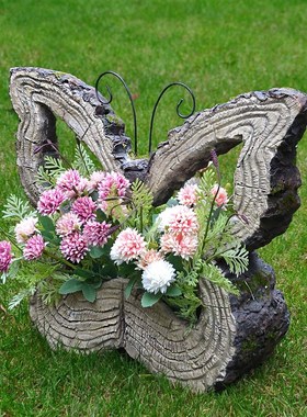 户外室外花园蝴蝶动物花盆装饰园林庭院布置院子幼儿园草坪摆件