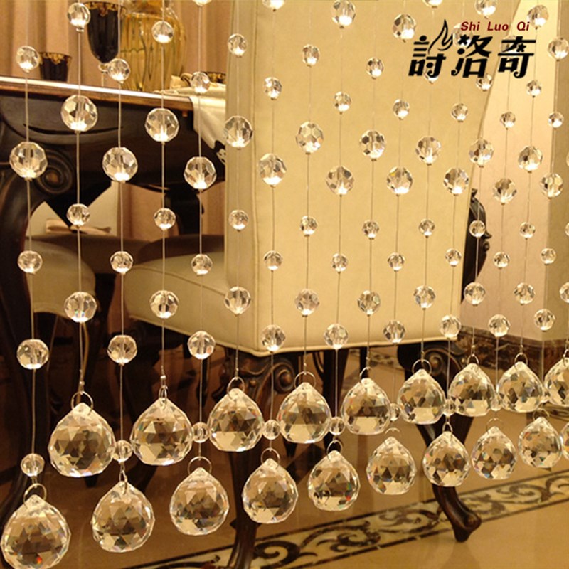 爆款2023水晶珠帘 32切面珠门帘客厅隔断玄关帘 水晶帘