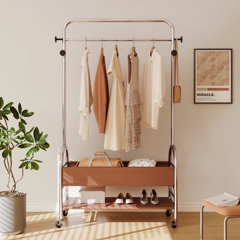 优选卧室不占空间衣架衣帽架晾衣架临时落地挂衣架宿舍租房床边置