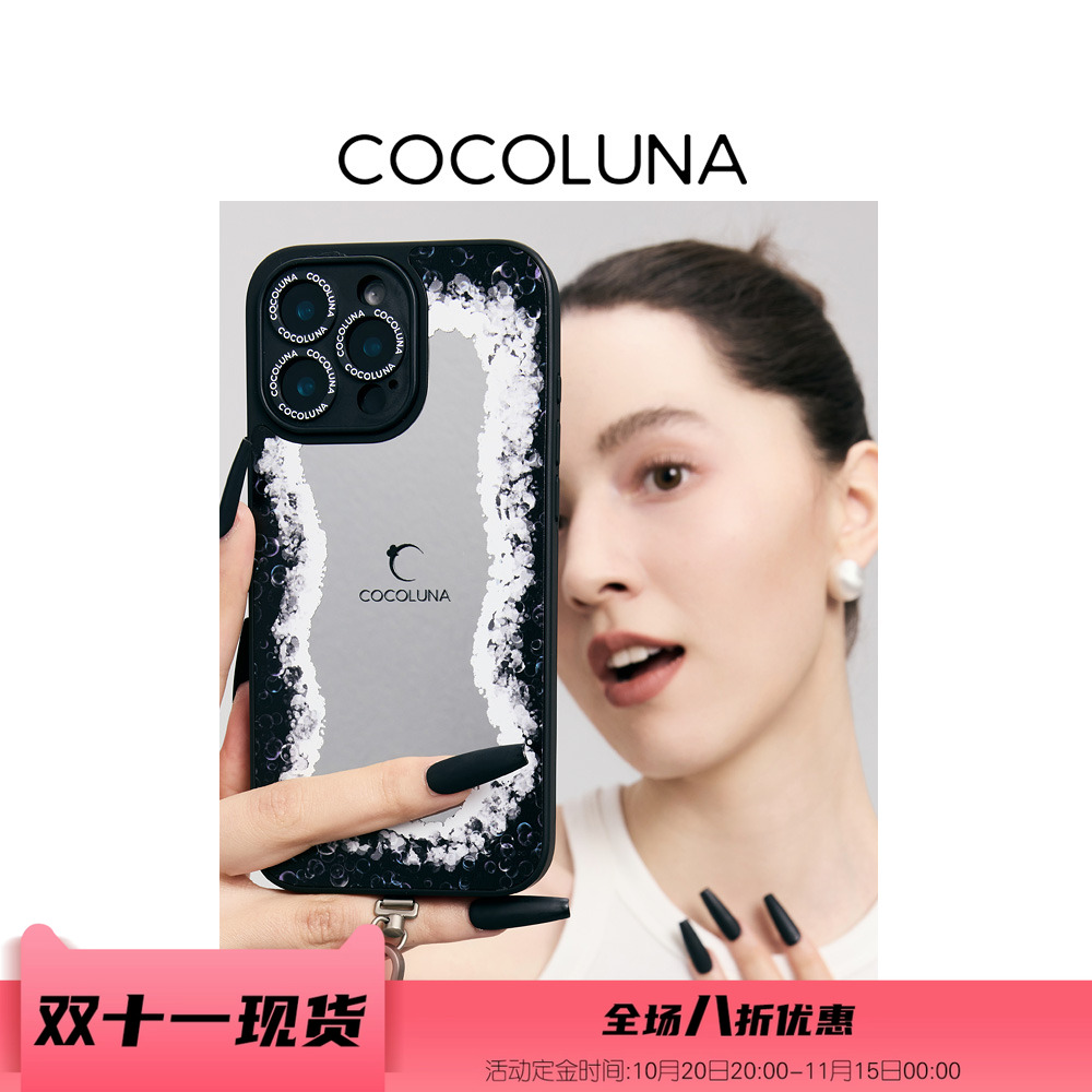 COCOLUNA 原创泡沫泡泡磁吸 苹果15Pro/16Pro/16ProMax 镜面手机壳女款冷淡系玫瑰艺术13ProMax防摔保护套14