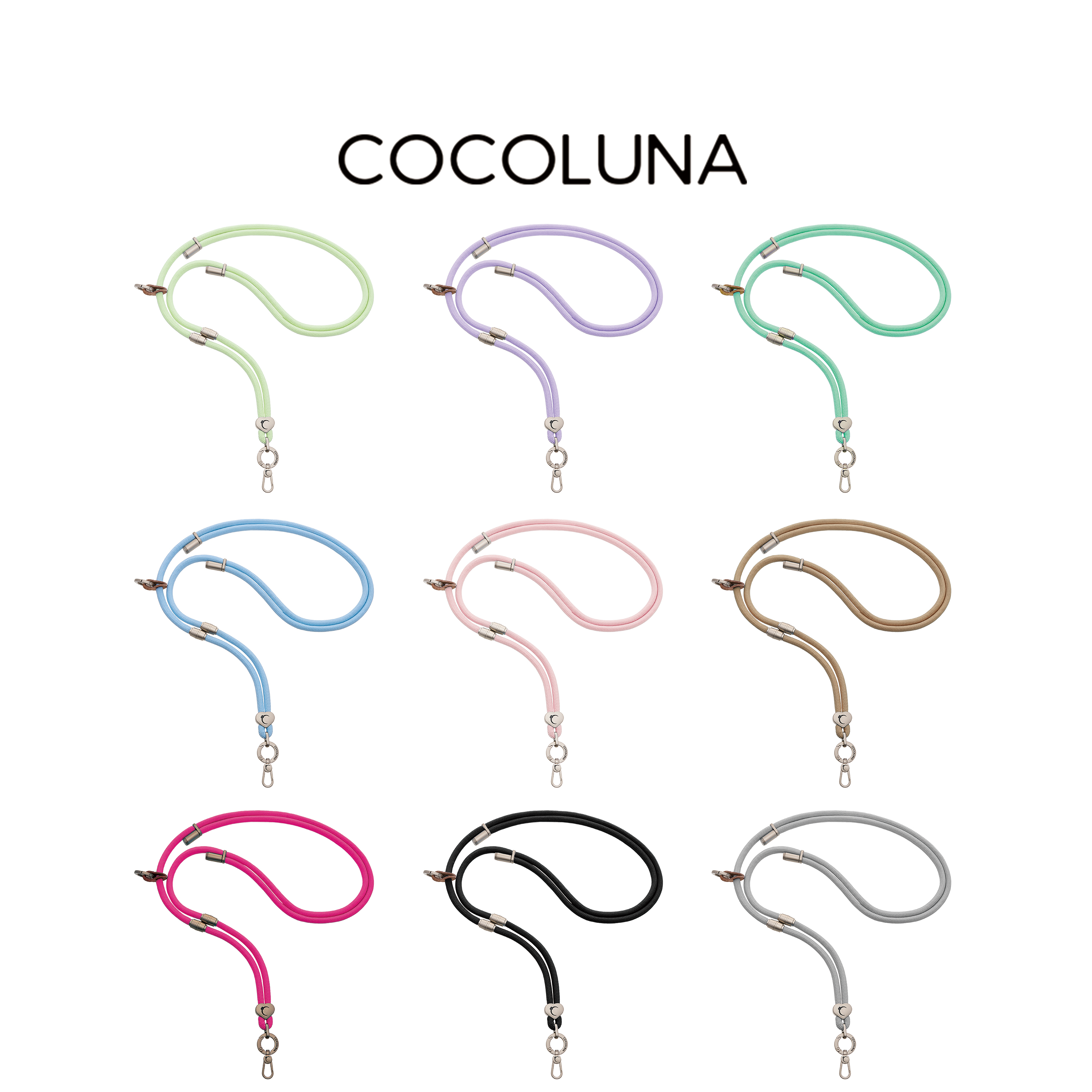 COCOLUNA 彩色哑光三合一手机链斜挎肩挂脖子手腕式便携结实可拆卸调节防盗手机壳挂绳时尚百搭多功能手链