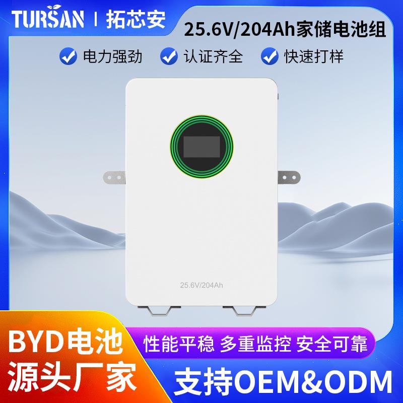 壁挂式储能电池25.6V/204Ah磷酸铁锂电池5度电太阳能储能锂电池