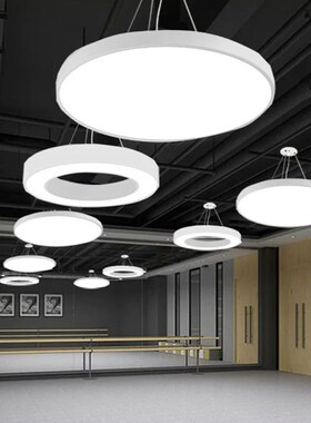 优选全光谱护眼吸顶灯圆形环日光灯5000k儿童房瑜伽馆舞蹈房白色