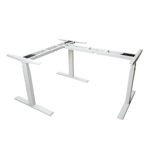 优选电动升降桌L型主管桌双人位办公桌站立式电脑可调节台式工作