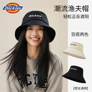 Dickies防晒渔夫帽女款2025秋冬季遮阳户外登山盆帽男女百搭帽子