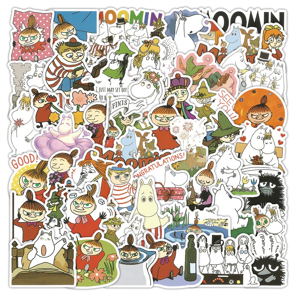 50姆明卡通山谷河马贴纸姆明可爱手册行李箱手机壳装饰防水小贴画