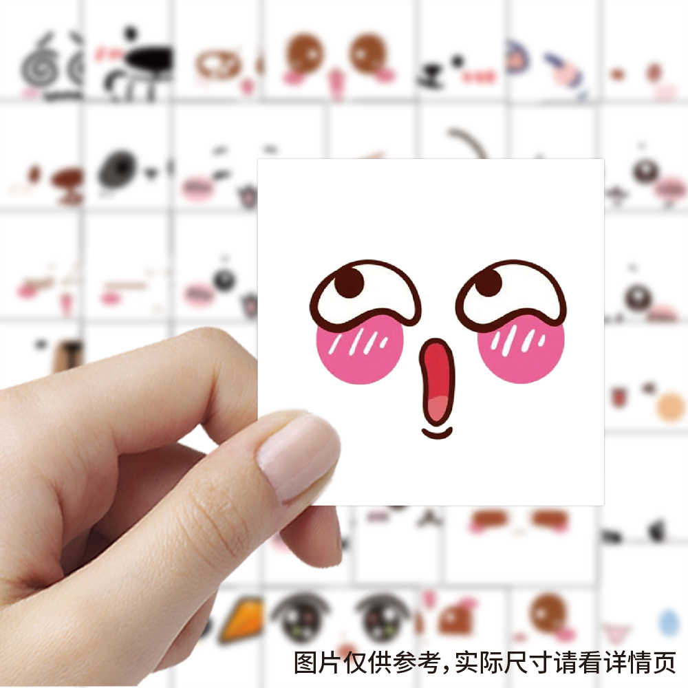 198张简约表情贴纸绘画素描创意趣味装饰手账行李箱防水笔记本diy