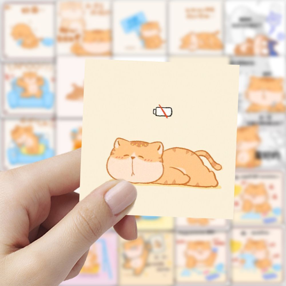 176张猫猫表情包可爱创意表情贴纸卡通手账装饰diy手机贴画防水