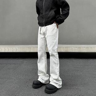 BLAEXIT巴黎bootcut白色弯刀微喇牛仔裤美式直筒cleanfit裤子潮