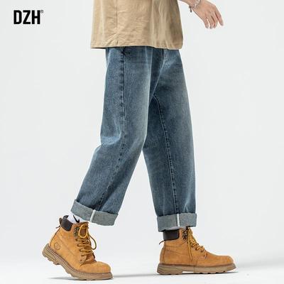 男生裤子加绒加厚休闲裤蓝色牛仔裤男款直筒冬季2025新款宽松男裤