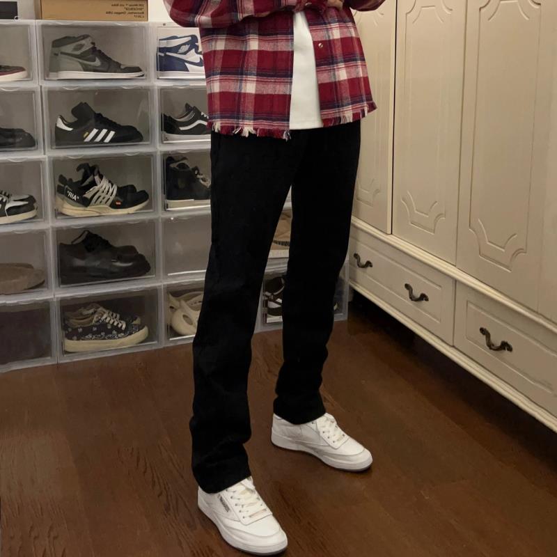 SUNINBOX 22AW 黑白重磅高盎司基础直筒修身合体纯棉水洗牛仔长裤