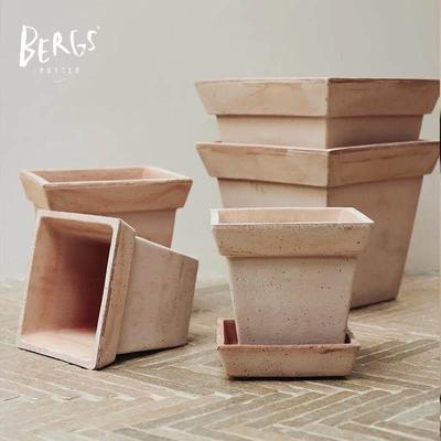 青野园艺家 Bergs 宝格仕 盖娅手工陶土花盆丹麦进口家用高级室内