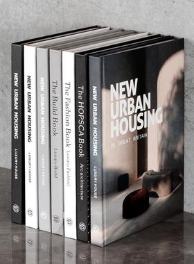 北欧极简可打开翻页装饰书样板间软装仿真书现代简约英文假书摆件