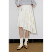 针织半身裙女 原创设计立裁层叠荷叶边量感短款 modo diverso