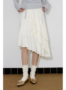 in modo diverso 原创设计立裁层叠荷叶边量感短款针织半身裙女