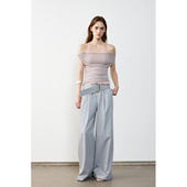 diverso原创小众设计宽腰带斜门襟倒褶宽松休闲阔腿长裤 modo