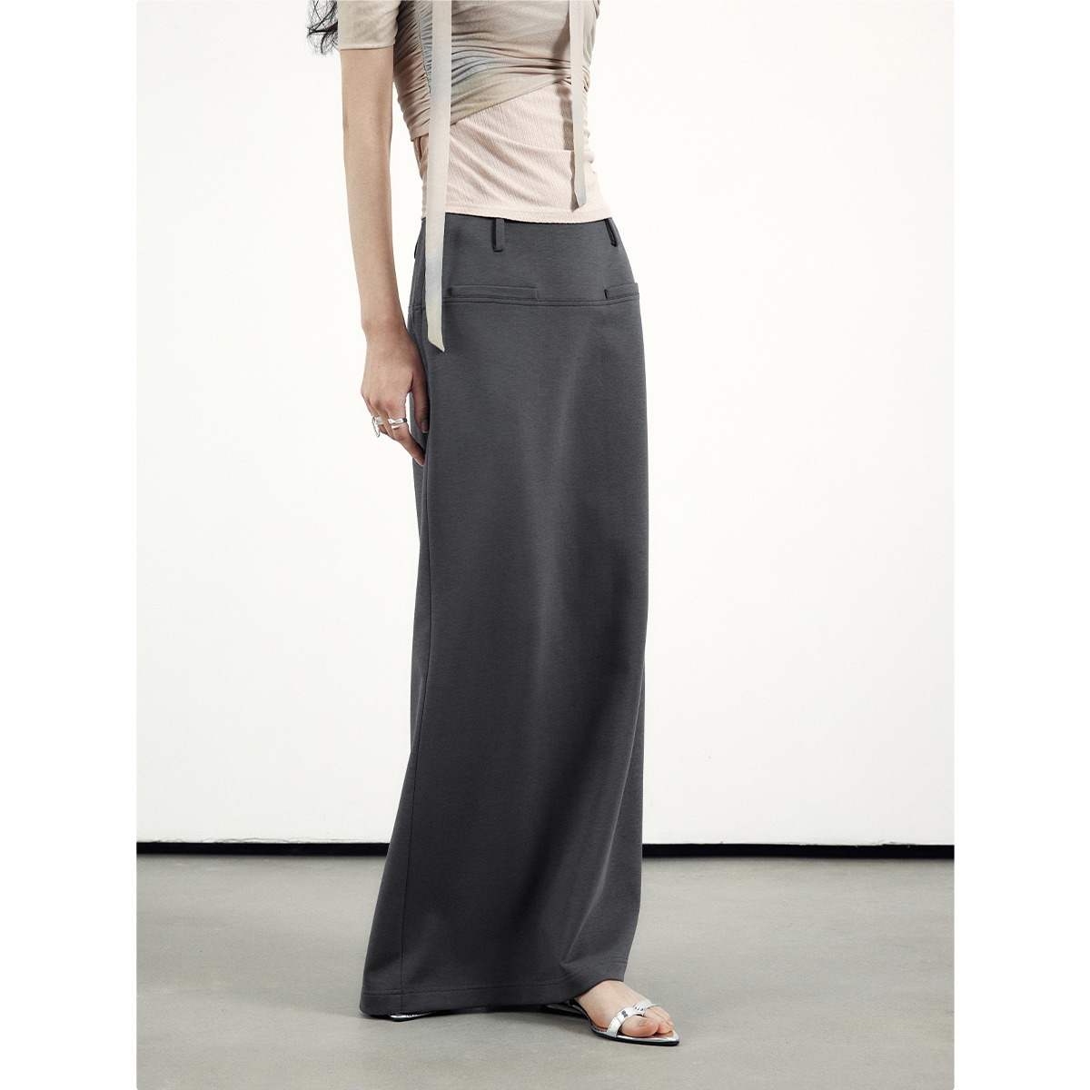 小众分割直筒半裙2025年夏季女装