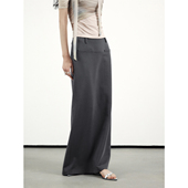 原创小众设计感线条分割直筒灰色半身裙女长款 modo diverso