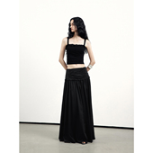 原创小众设计感褶皱木耳边量感半身裙女长款 modo diverso