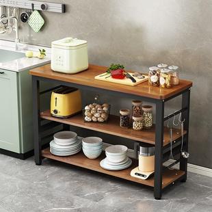 厨房置物架家用长窄桌子切菜台微波炉置地式 收纳架操作台防锈防腐