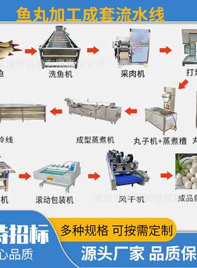 餐饮创业作坊小型鱼丸加工流水线小型一体化丸子成型机鱼丸蒸煮机