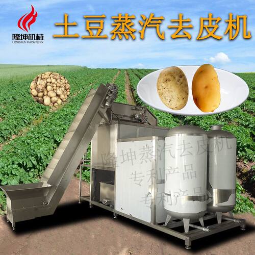隆坤多功能蒸汽去皮机 全自动土豆脱皮机 马铃薯高温烫皮机剥皮机