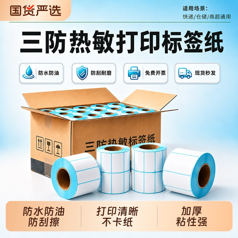 三防热敏标签纸加厚不干胶贴纸