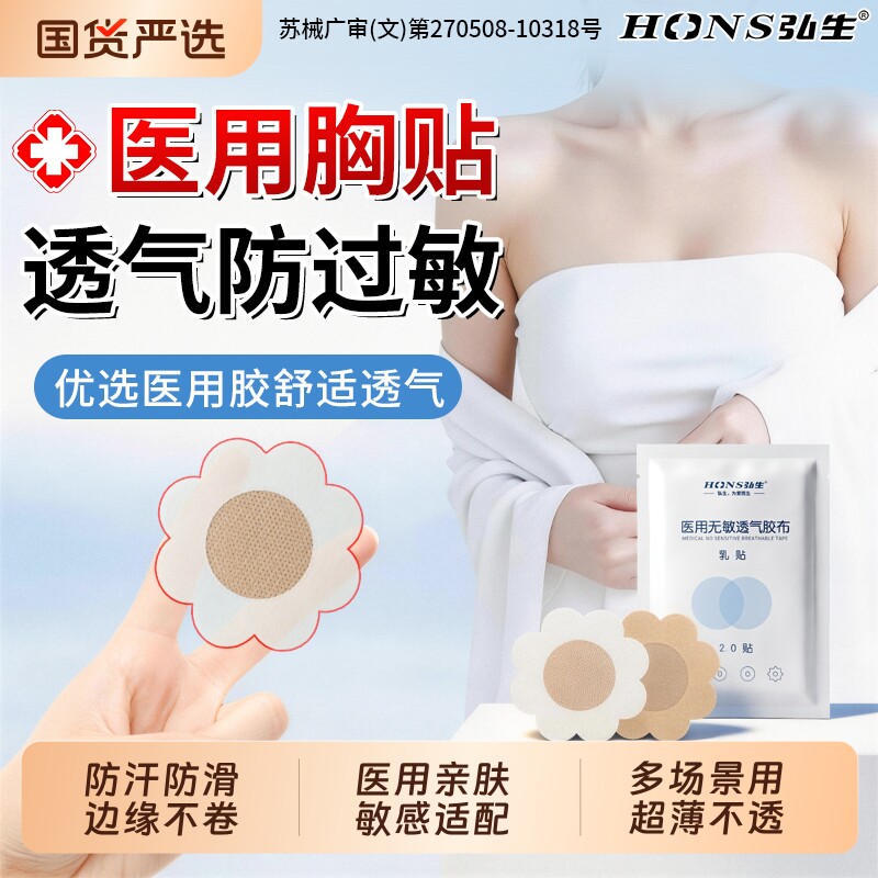 【医用胸贴】夏季薄防凸点防过敏图片