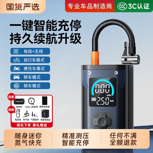 迷你随身】大气量车载充气泵
