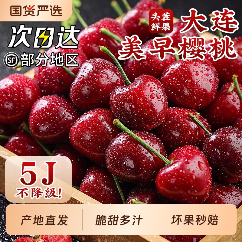 大连美早大樱桃车厘子新鲜水果当季整箱包邮5斤孕妇礼盒装5j3j4