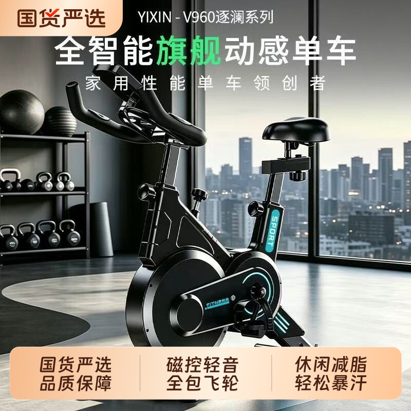 动感单车家用款室内静音运动自行车健身房器材磁控健身车动感单车